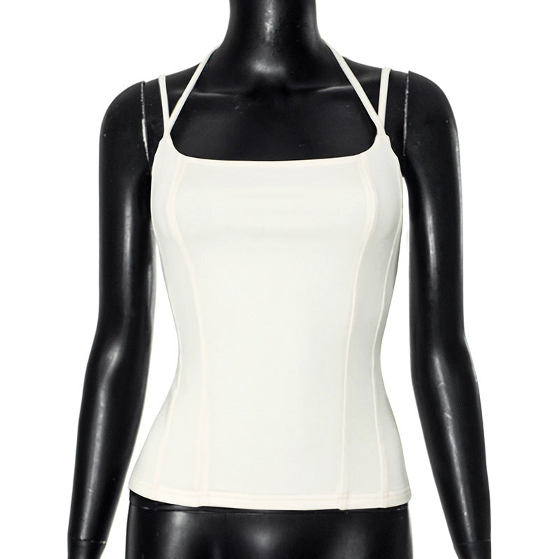 Dame tanktop med elegant rygudskæring og tætsiddende pasform Skovae