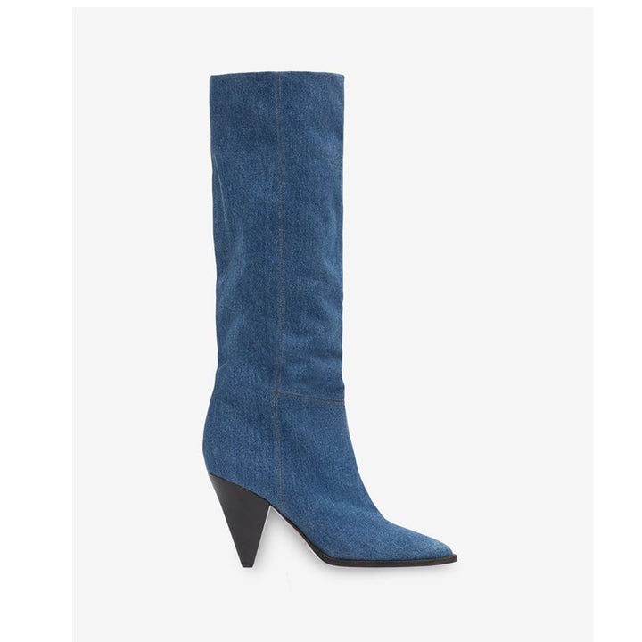 Femme Elegante Sædder Over-knæet Stiletto Støvler Stilla