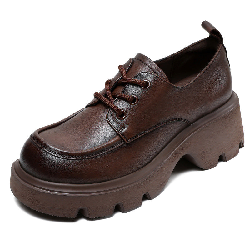 Dame Chunky Platform Schnür-Oxfords med struktureret overflade Stilla