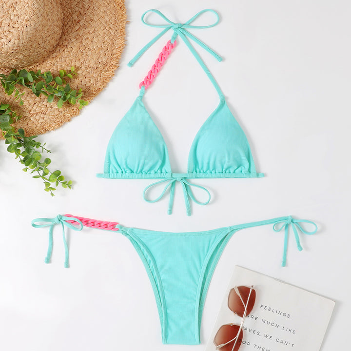 Dame Triangel-Bikini med flettede detaljer og justerbare stropper Stilla