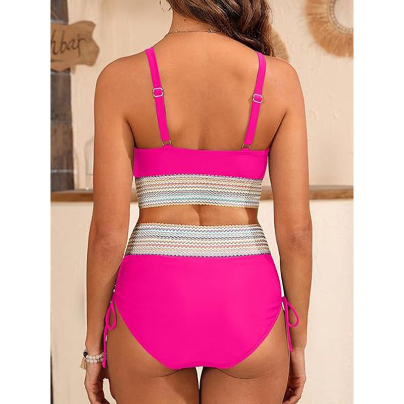 Dame Bikini-sæt med trendy indpakningsdesign og justerbare stropper Skovae
