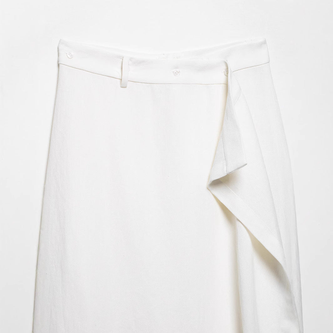 Femme asymmetrisk indviklet midi-nederdel Stilla