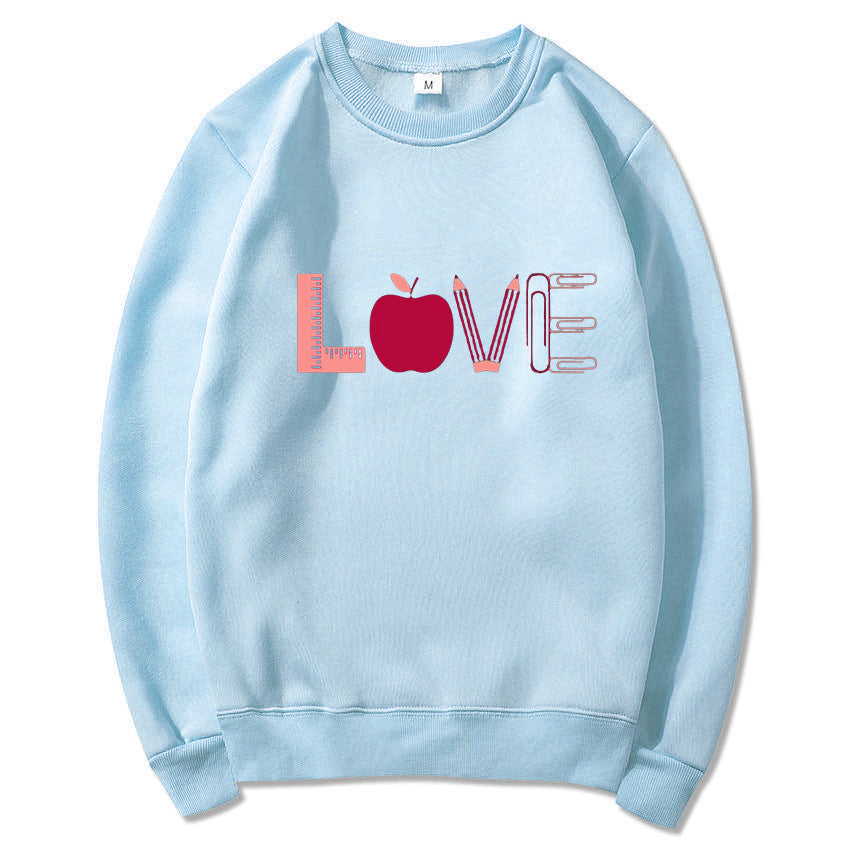 Kvinders sweatshirt med kreativ kærlighedsmotiv Stilla