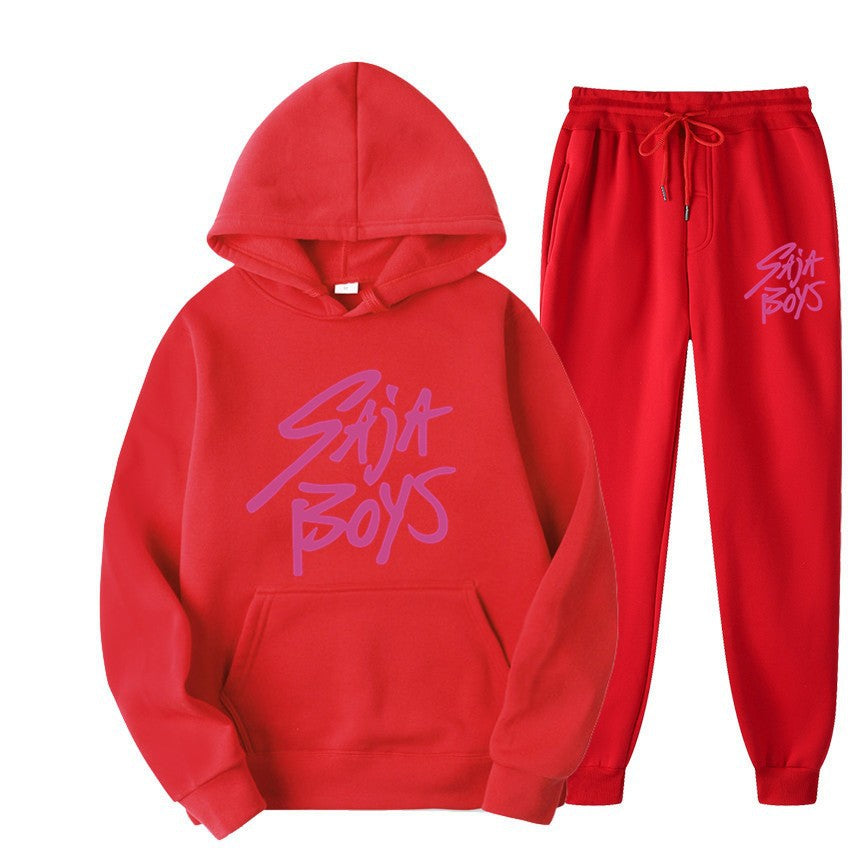 Kvinders hoodie og joggersæt med moderne grafisk print Skovae