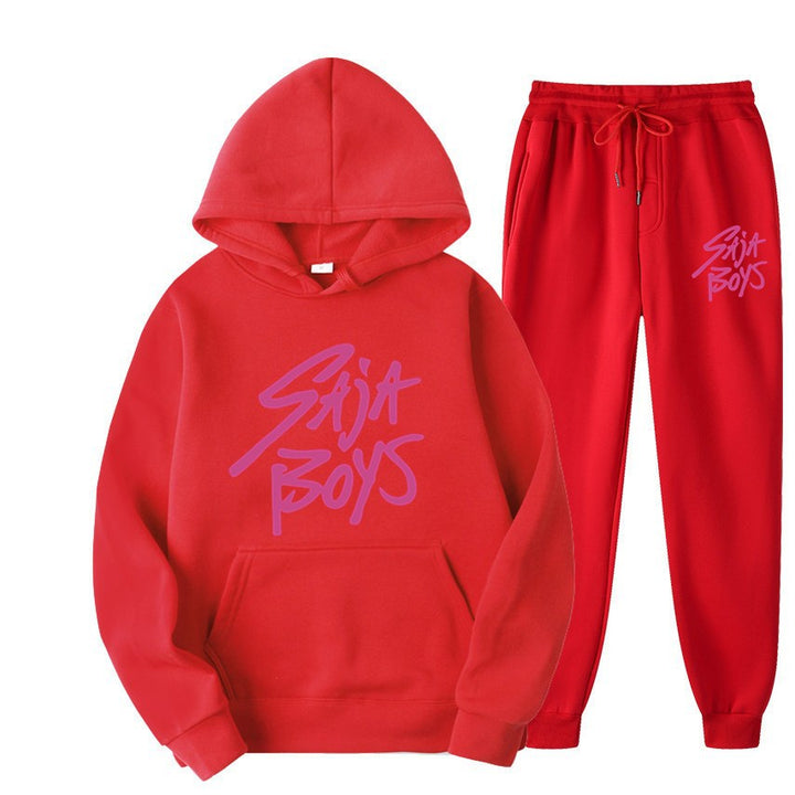 Kvinders hoodie og joggersæt med moderne grafisk print Skovae