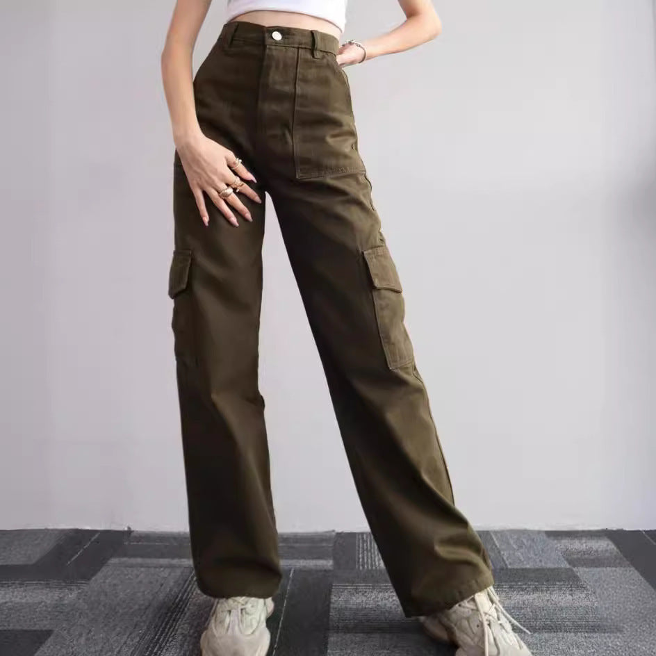 Dame Cargo-bukser i moderne High-Waist snit Stilla
