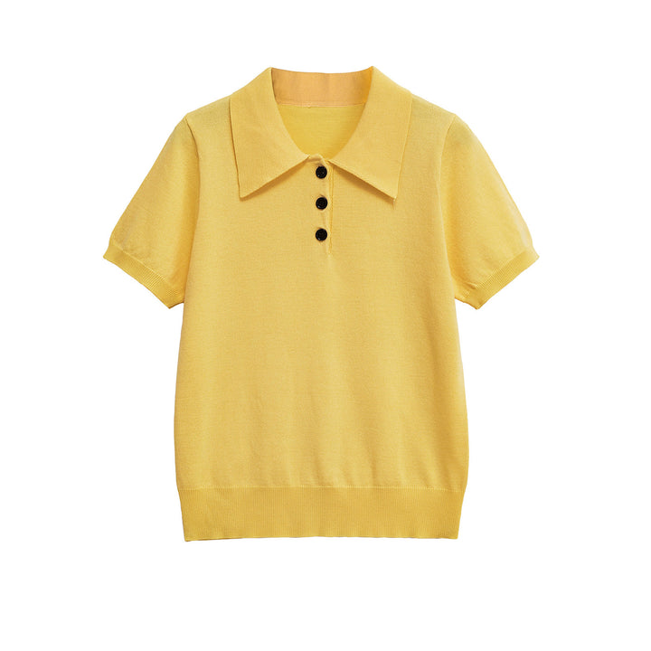 Femme Strik-Polo med knapdetalje Stilla