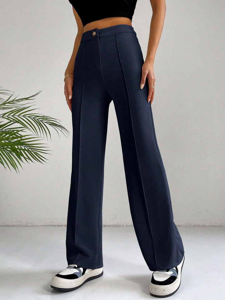 Dame Elegant High-Waist Buks med sidelommer og smalt snit Skovae