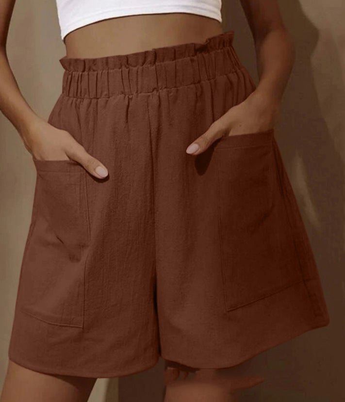 Dame bomuldsshorts med elastisk talje og praktiske lommer Stilla