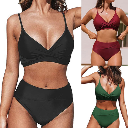 Dame Højskåret Bikini-sæt med Bindetop Stilla