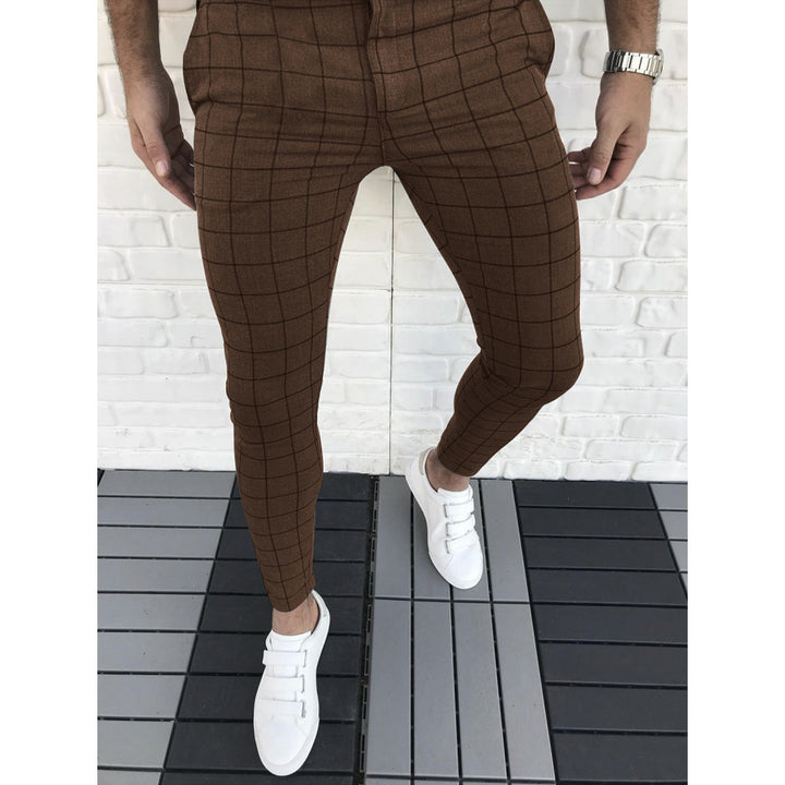 Herrer Ternet Slim-Fit Bukser med elastisk Liv Stilla