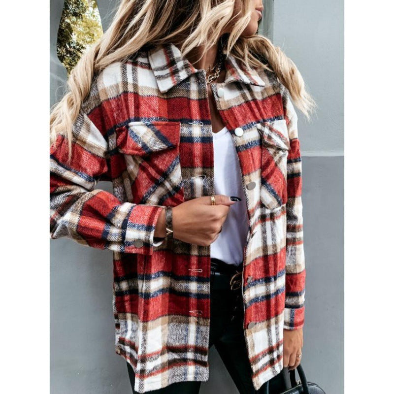 Dame Ternet Flannel-Skjortejakke med påsatte lommer Stilla