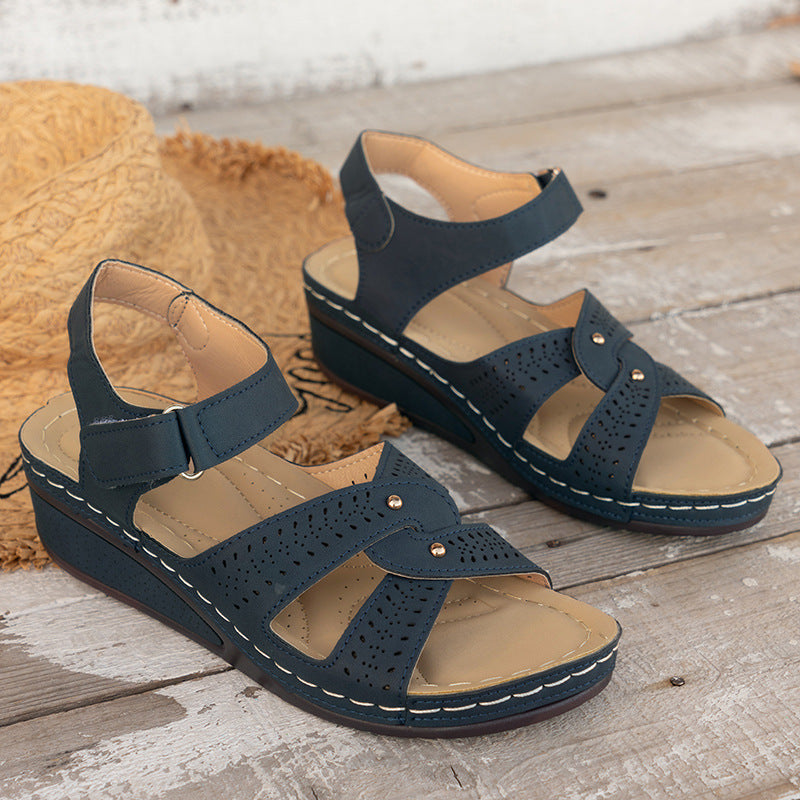 Dame Wedge-sandaler med åndbart overmateriale og justerbar rem Stilla