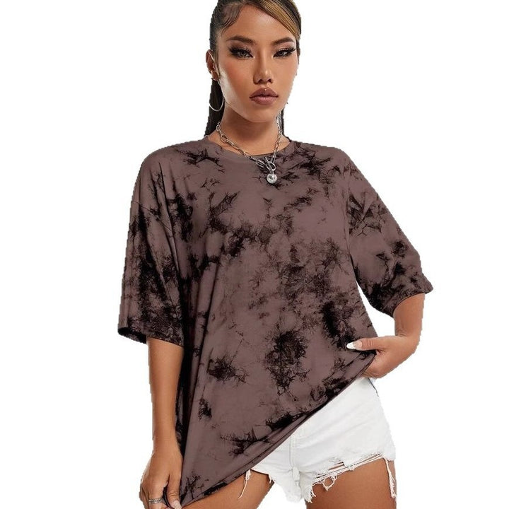 Dame Oversized T-Shirt med unikt marmorprint Stilla
