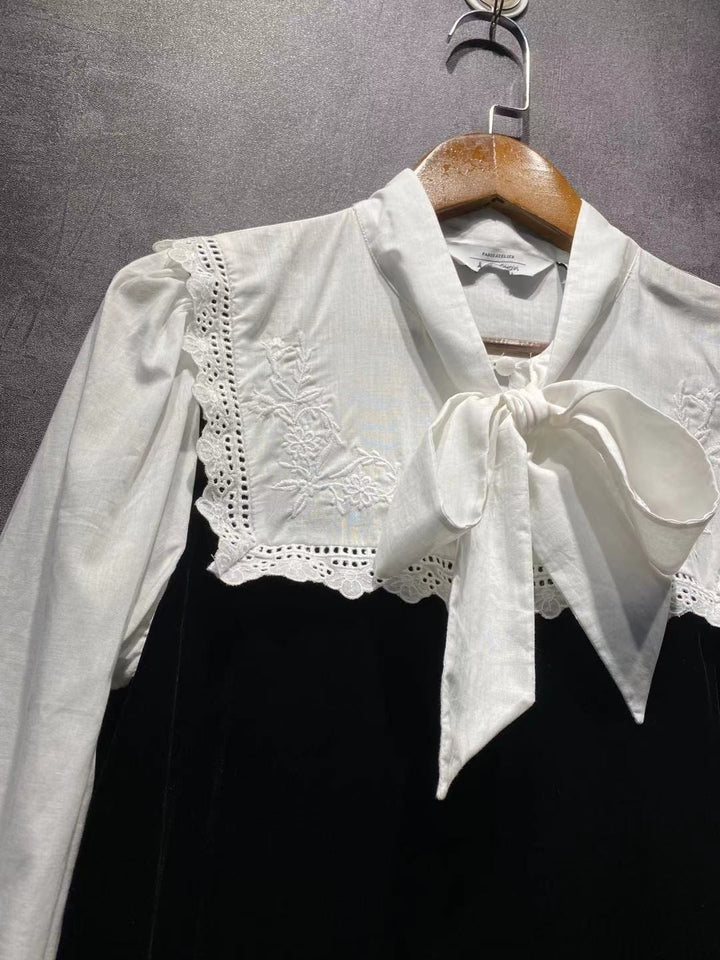 Dame skjorte kjole med elegant skørt og rynker Stilla