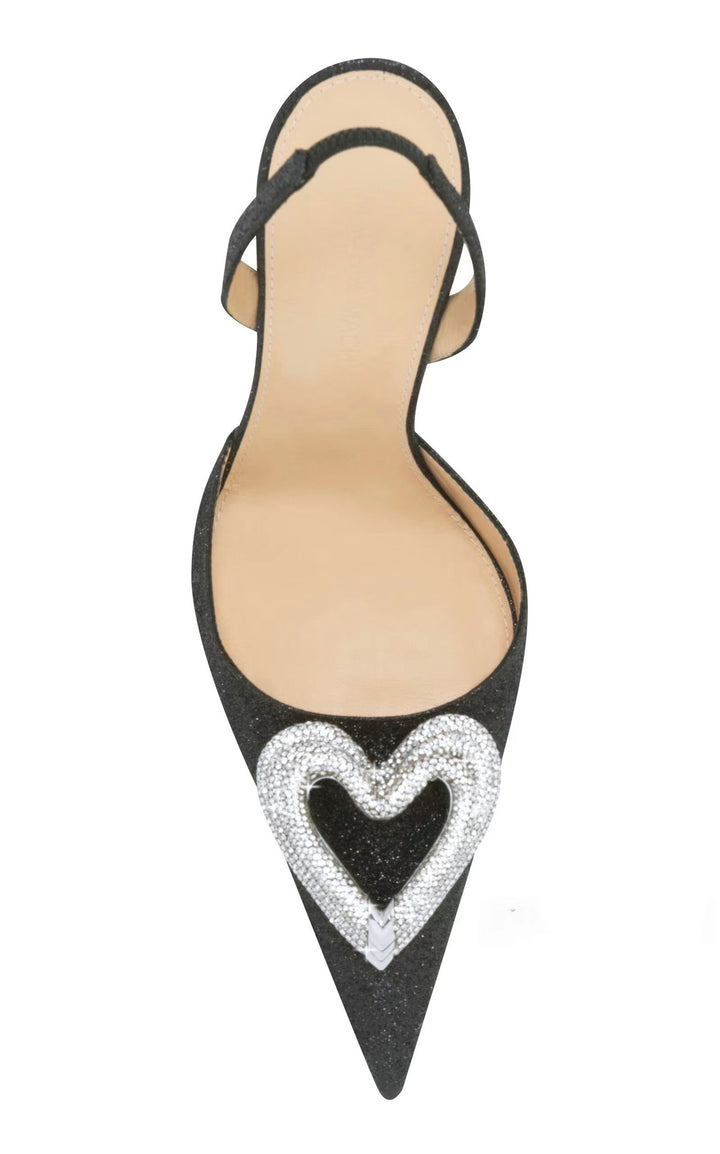 Femme Elegante Højhælede Slingback Sko med Strass Accent Stilla