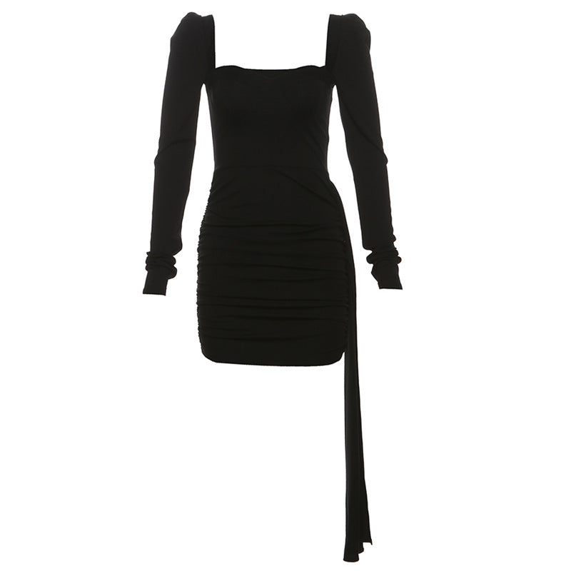 Dame Minikjole med asymmetrisk snit og elegant drapering Stilla