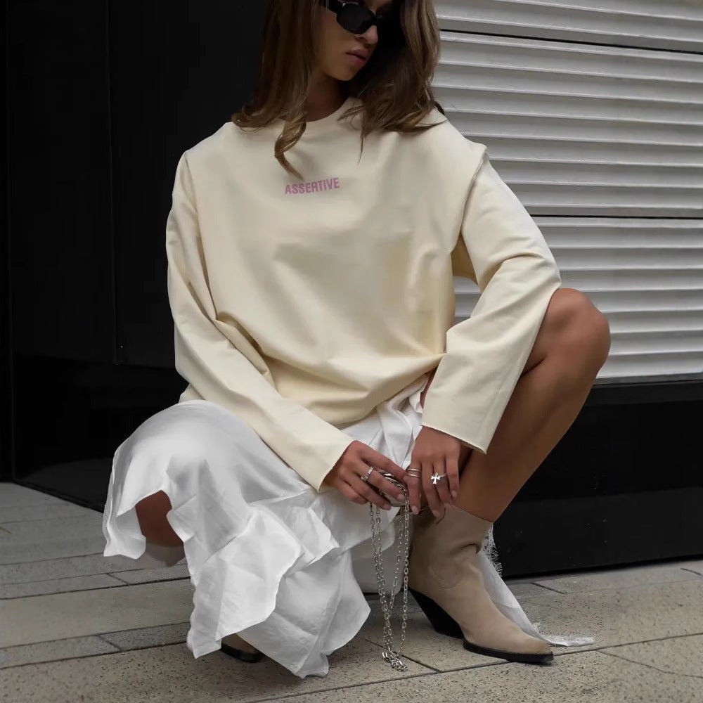Dame Oversized Sweatshirt med sporty skrifttype Stilla
