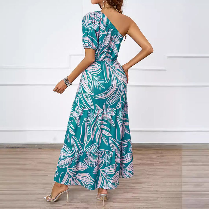 Damer Sommer Maxi Kjole med Asymmetrisk Snit og Blomsterdesign Stilla