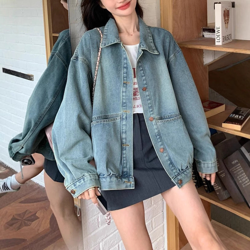 Kvinders afslappede oversized denimjakke Stilla
