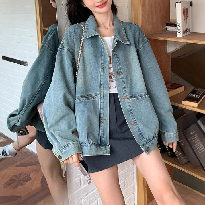 Kvinders afslappede oversized denimjakke Stilla
