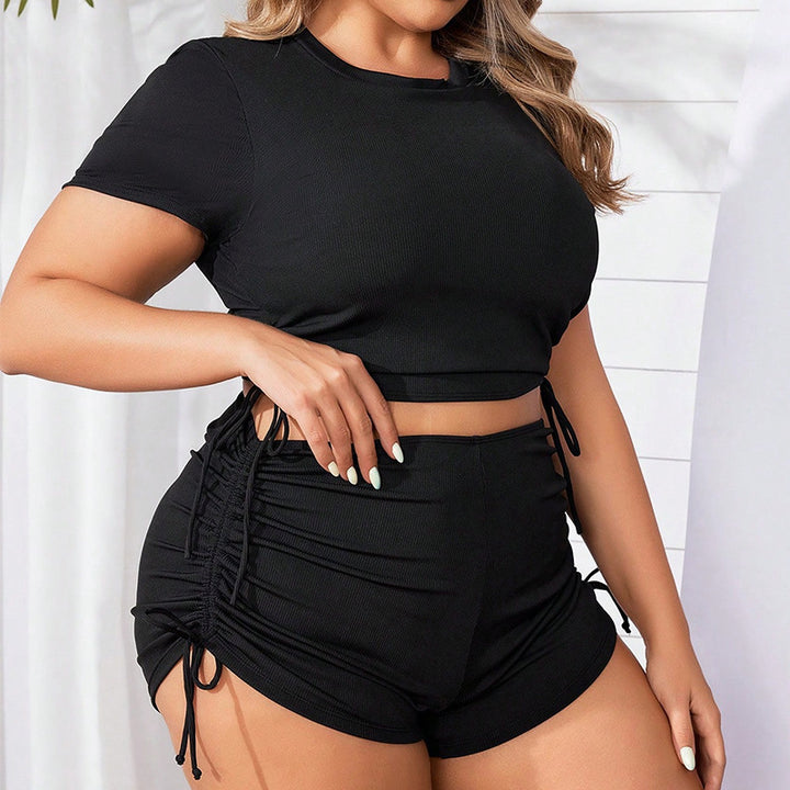 Dame sporty crop top og shorts sæt Skovae