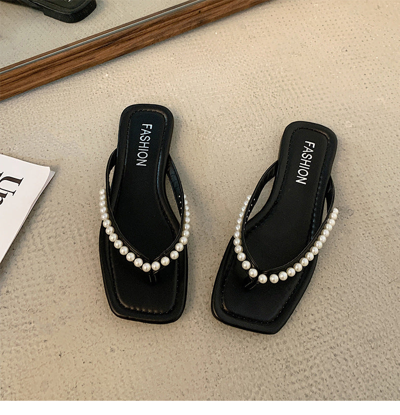 Dame badetøj med elegante perle-detaljer og skridsikker sål Stilla