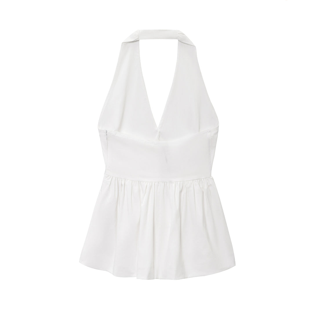 Femme Peplum Halter Top Stilla