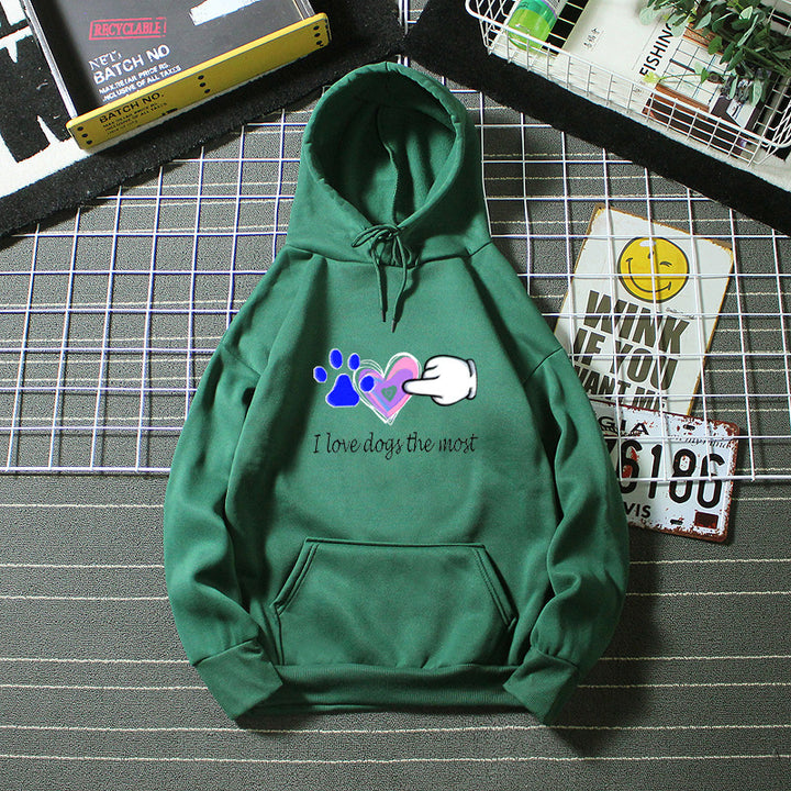 Kvinder Hoodie med Kærlig Hundedesign Skovae