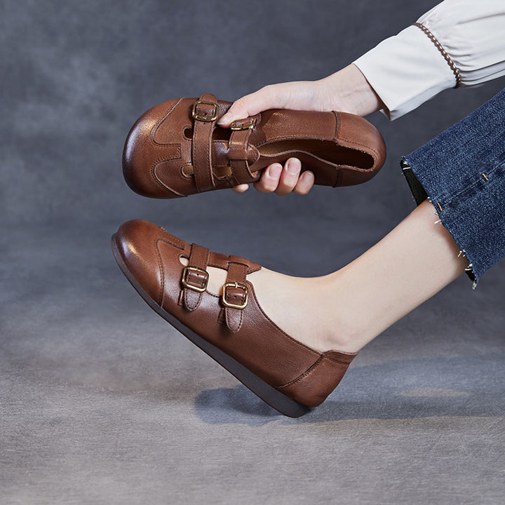 Dame Komfort Mary Jane Ballerinas med dobbelt spænde-design Stilla