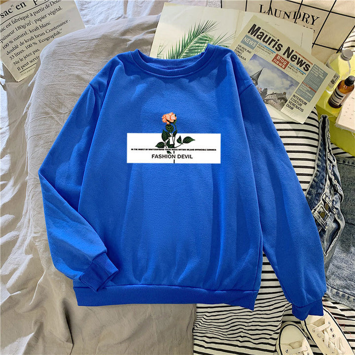 Kvinders sweatshirt med blomstermotiv Skovae