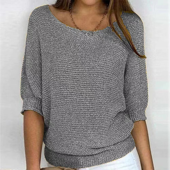 Femme Oversized Strikpullover med flagermusærmer Stilla