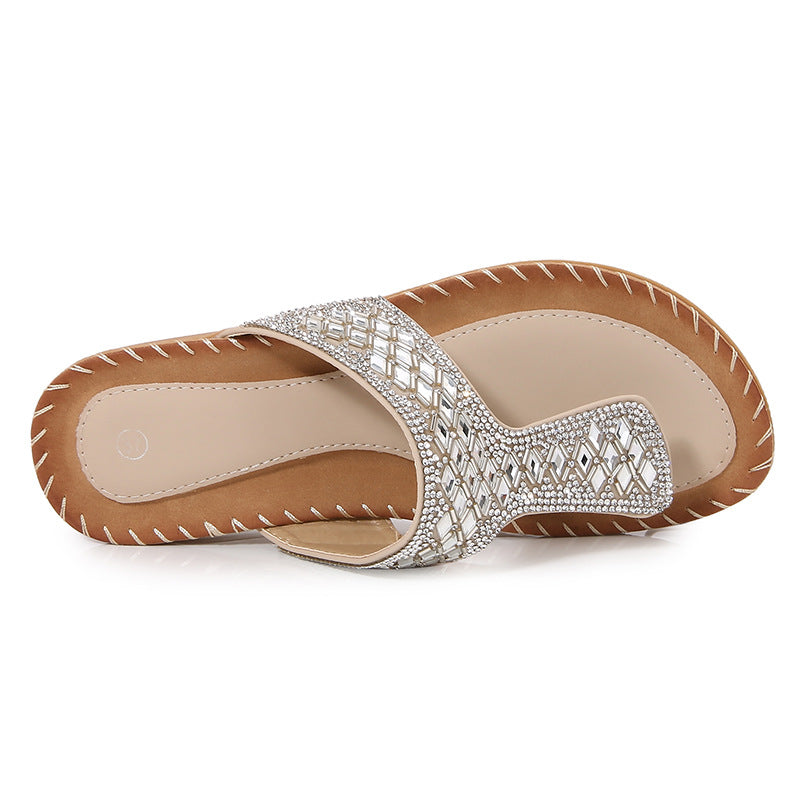 Dame Flip-Flops med glimmerdetaljer Stilla