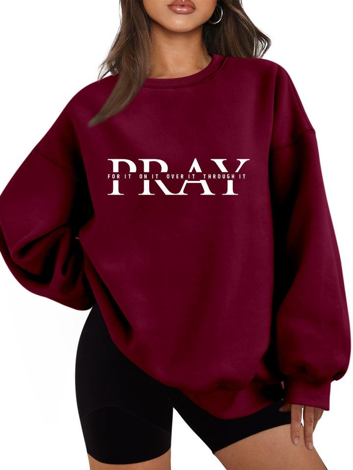 Kvinders sweatshirt med oversized snit og inspirerende print Stilla