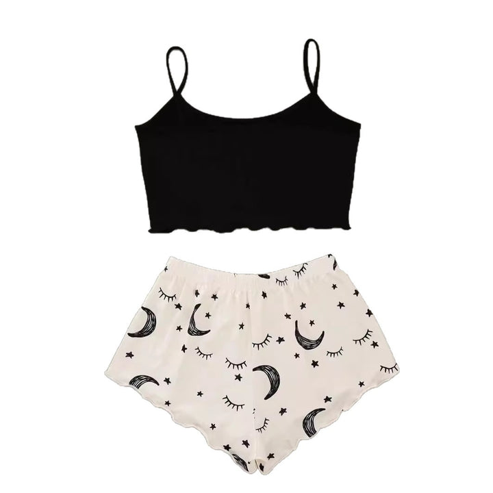 Dame loungewear sæt med kreativt natdesign Stilla