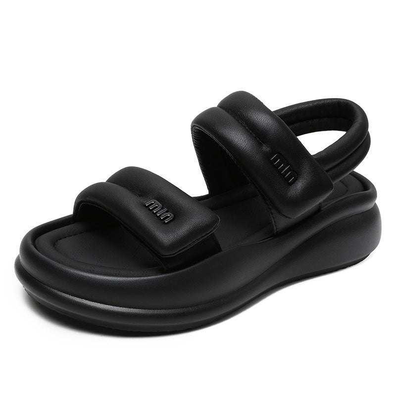 Dame polstrede slide-sandaler med justerbare remme Stilla