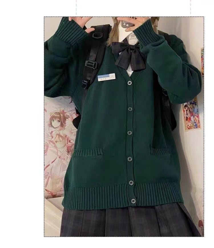 Kvinders college cardigan med klassisk krave og dekorativ sløjfedesign Stilla