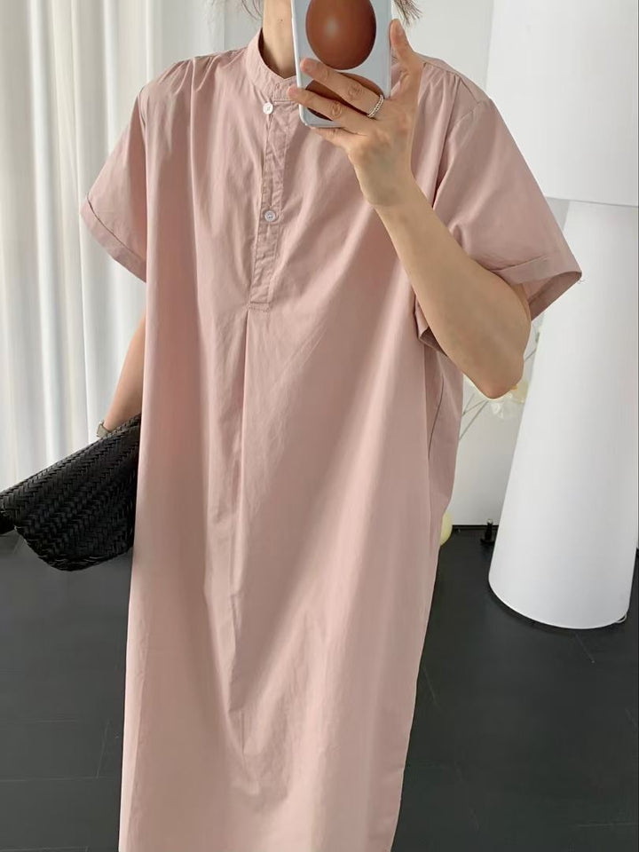 Dame Oversized Knap-Down Skjortekjole Stilla