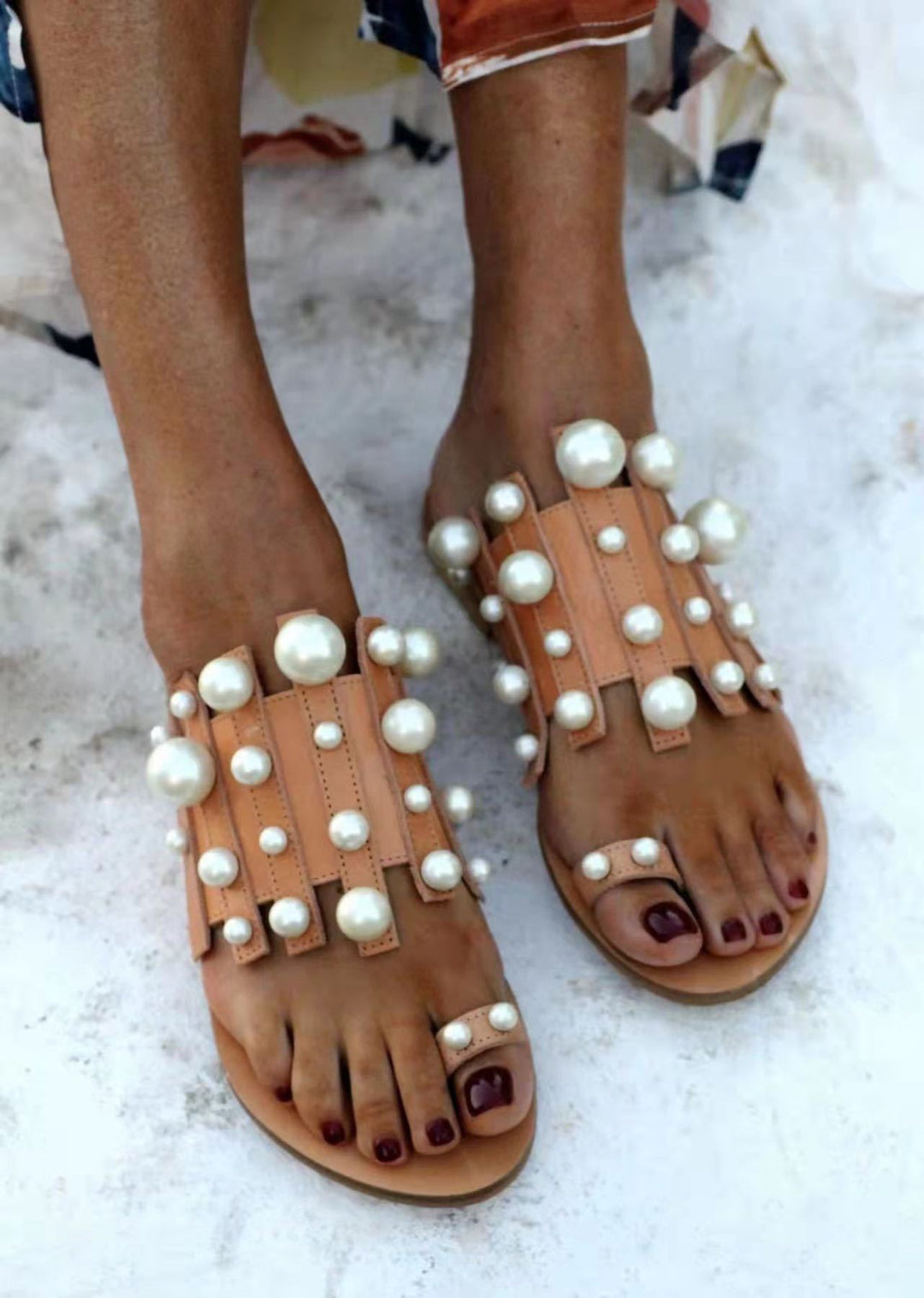 Dame Perlespil Sandaler med moderne dekordesign Stilla
