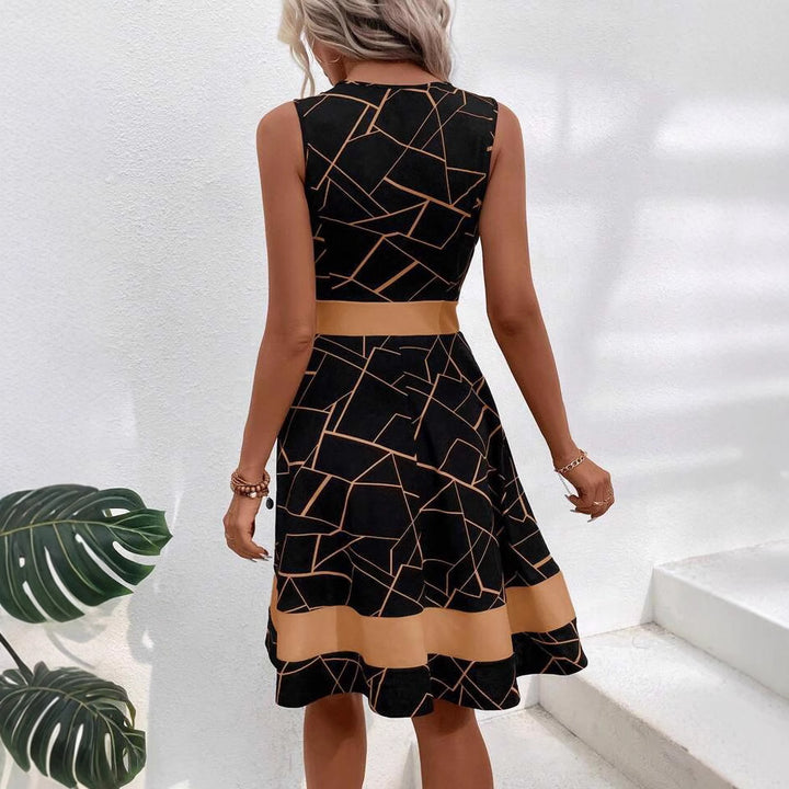 Damer Geometrisk Tryk Fit-and-Flare Kjole Stilla