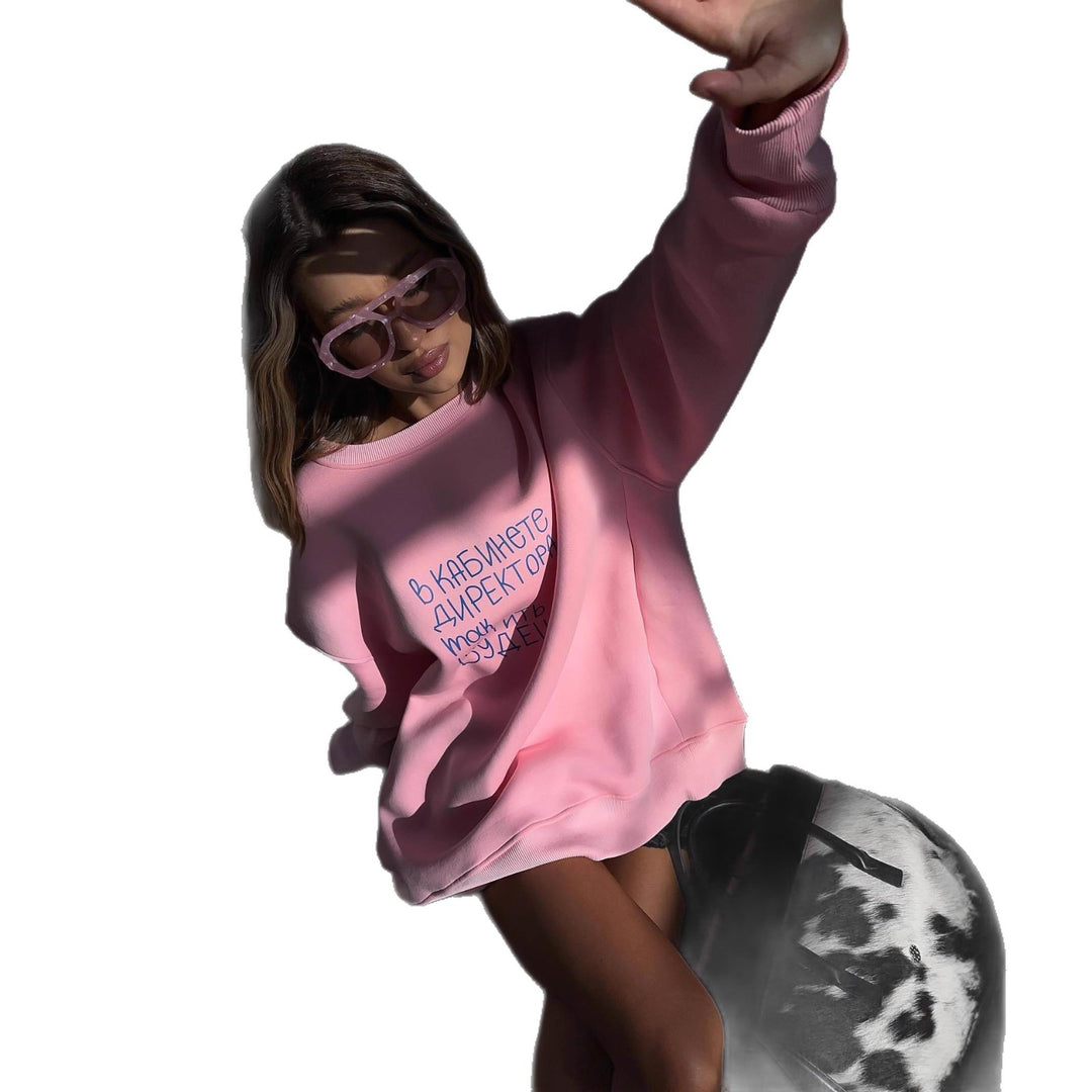 Kvinders oversized sweatshirt med kreativ tekst Stilla