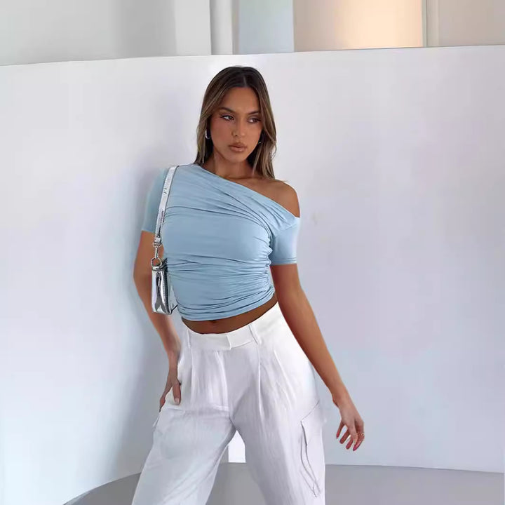 Dame Off-Shoulder Top med stilfulde rynker Stiila