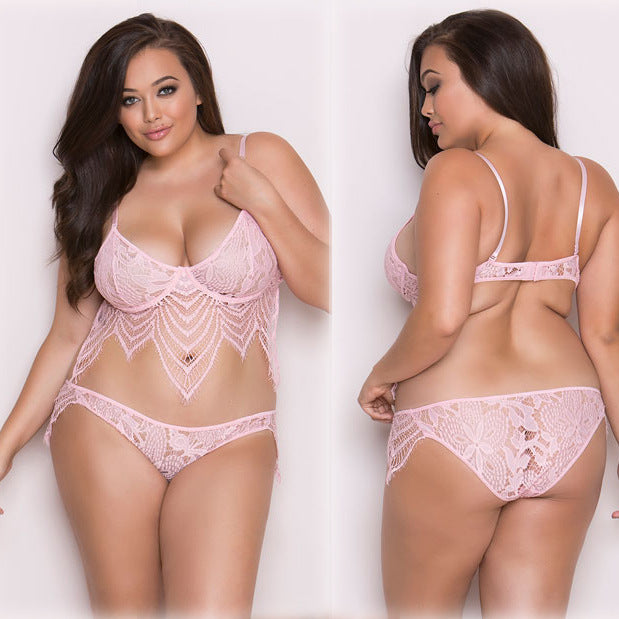 Damer Elegant Spids-Bralette og String-Sæt Stilla