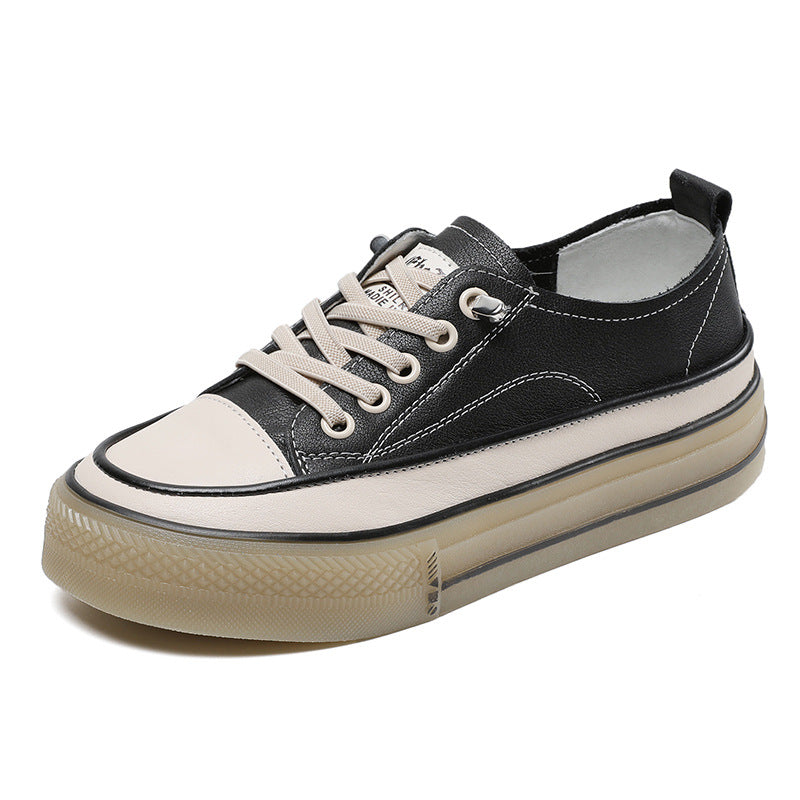 Dame fritids platform snøresneakers med struktureret kontrastdetalje Stilla
