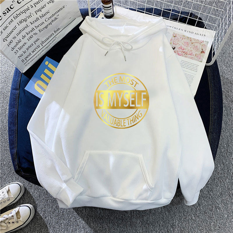Kvinders hoodie med inspirerende tekst Skovae