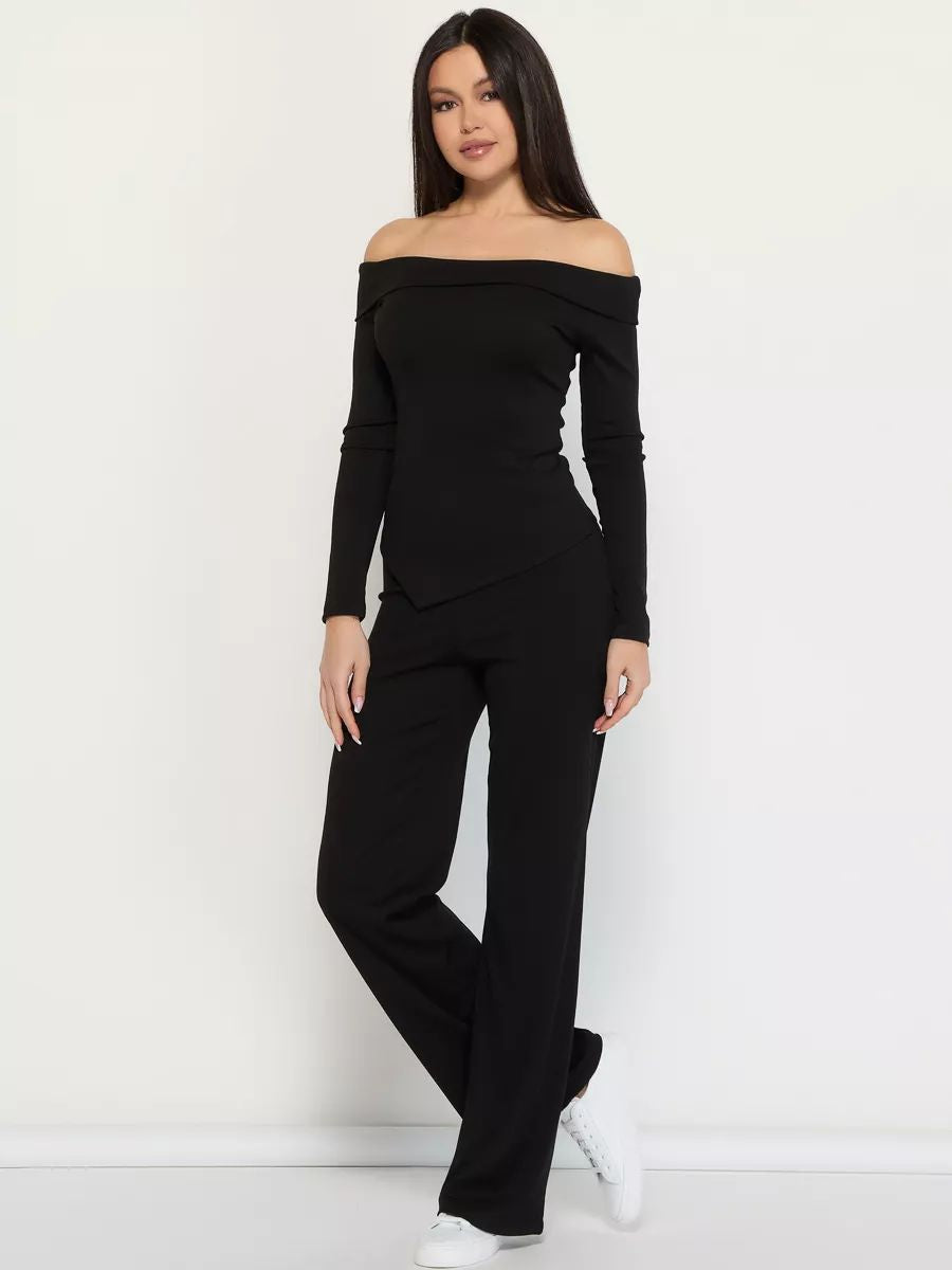 Dame Off-Shoulder top med tætsiddende snit og elegant lag-på-lag look Stilla