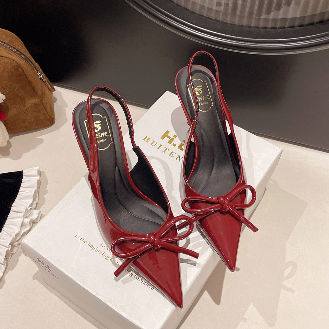 Dame elegante Slingback High Heels med sløjfeaccent Stilla