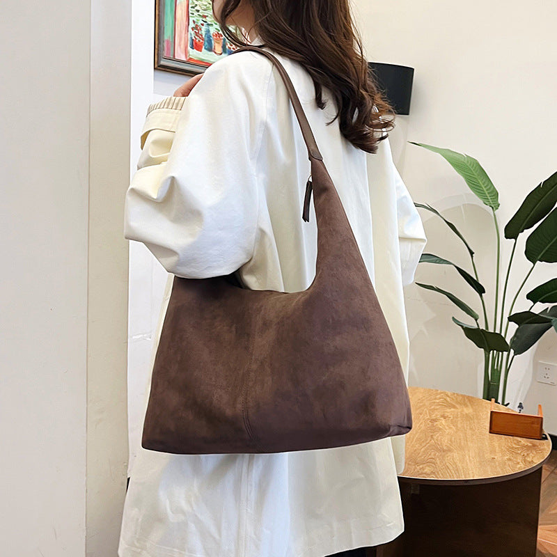 Femme Syntetisk Suede Slouchy Hobo Taske Stilla