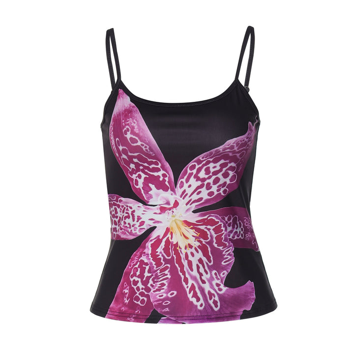 Dame Bustier-top med blomsterdesign Skovae