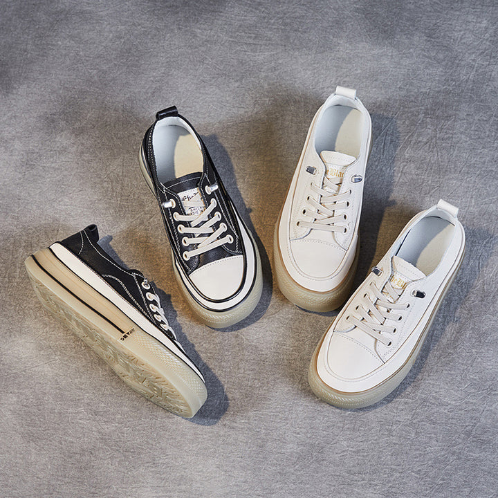Dame fritids platform snøresneakers med struktureret kontrastdetalje Stilla